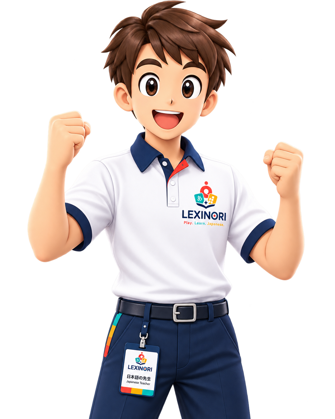 Personagem masculino torcendo